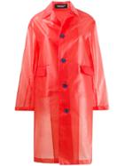 Undercover Star Button Raincoat - Red
