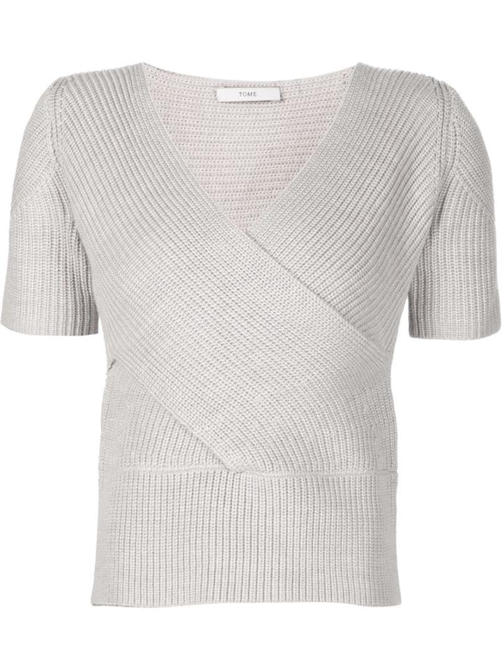 Tome Shortsleeved Wrap Front Sweater