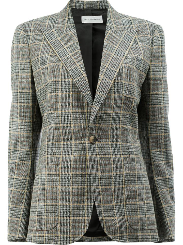 Faith Connexion Checked Single Breasted Blazer - Multicolour