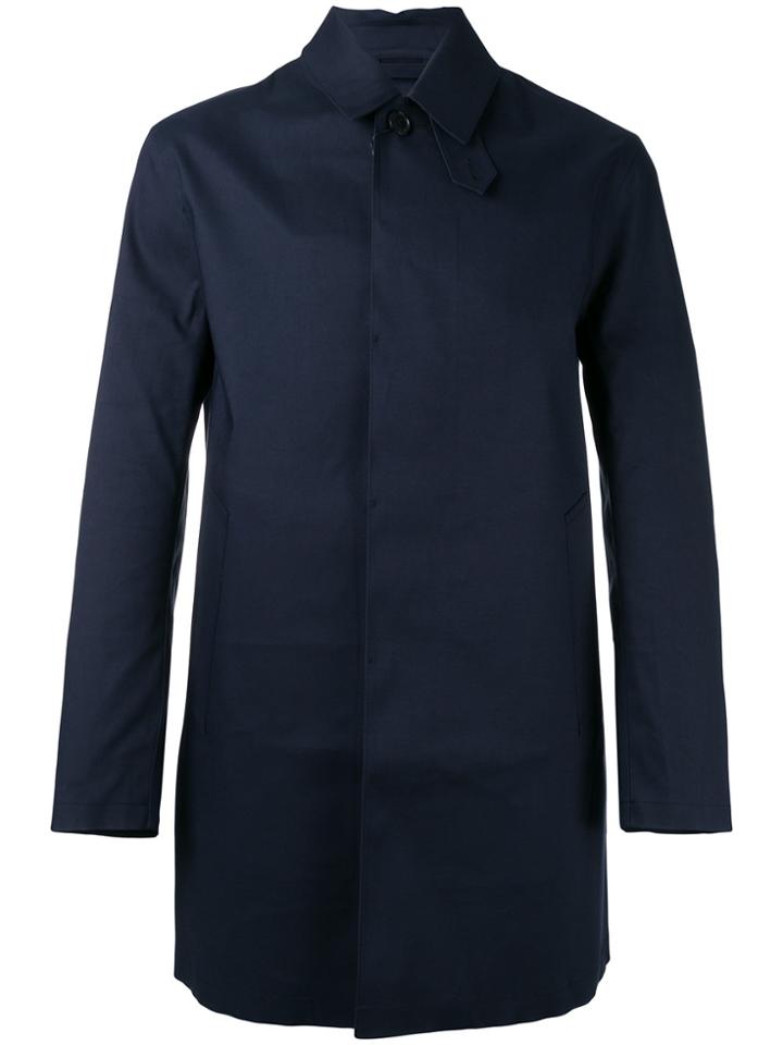 Mackintosh Concealed Button Coat - Blue