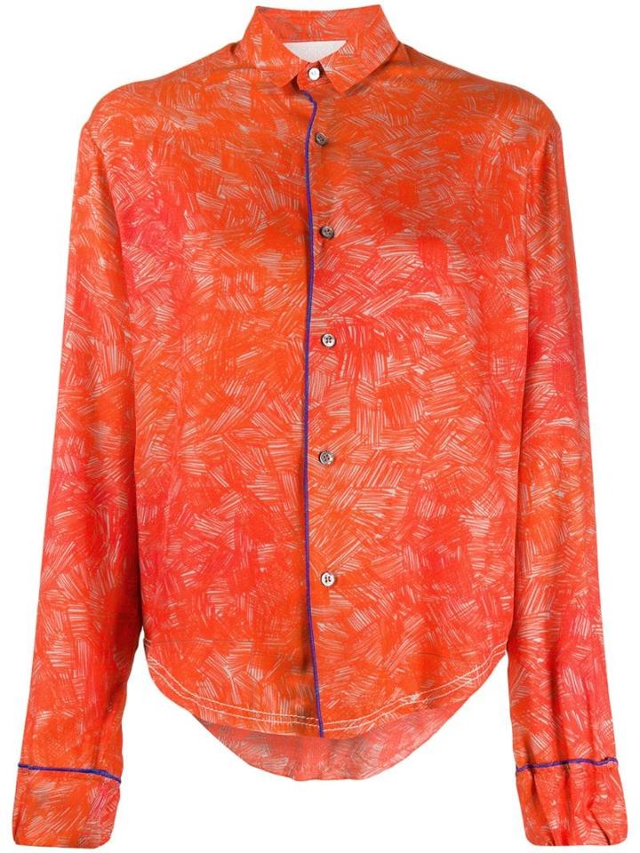 Rohka Stroke Print Shirt - Orange