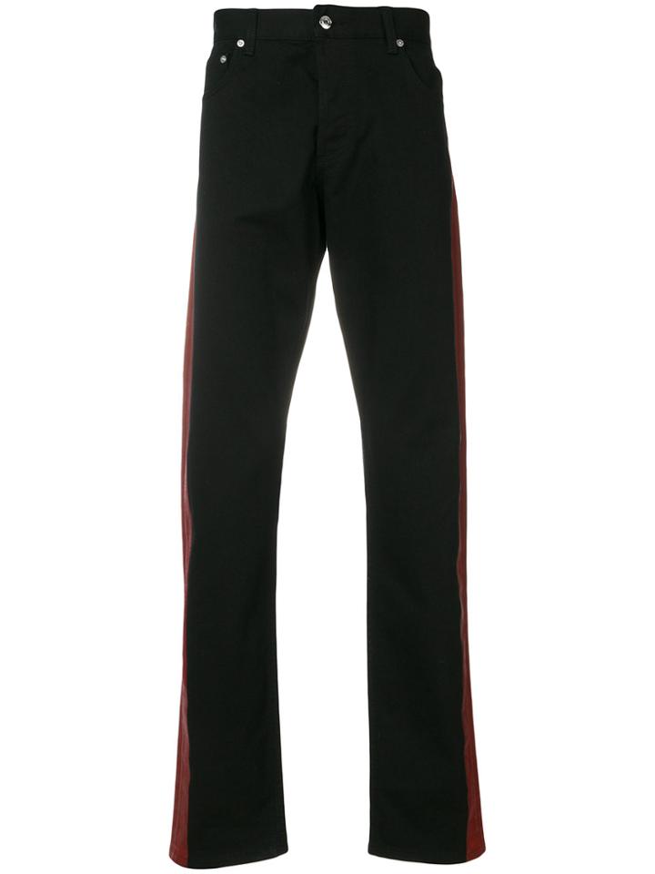 Alexander Mcqueen Striped Straight Jeans - Black