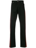 Alexander Mcqueen Striped Straight Jeans - Black