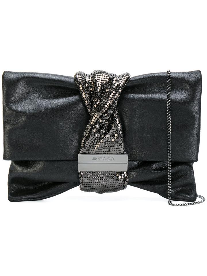 Jimmy Choo - Chandra Clutch - Women - Calf Suede/metal - One Size, Black, Calf Suede/metal