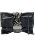 Jimmy Choo - Chandra Clutch - Women - Calf Suede/metal - One Size, Black, Calf Suede/metal
