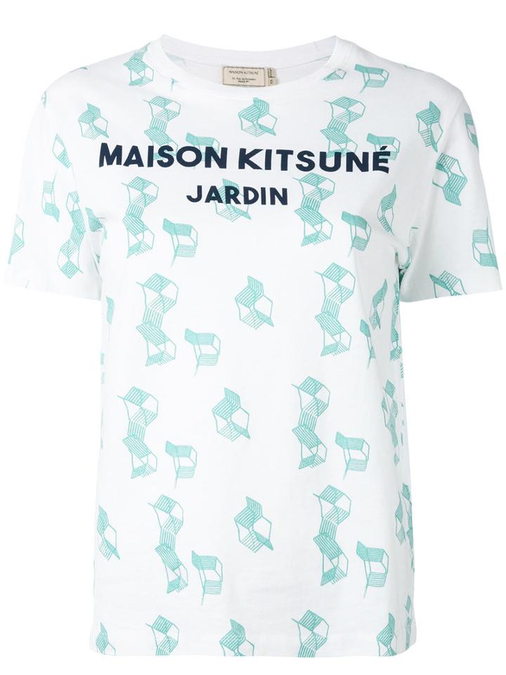 Maison Kitsuné Chair Print T-shirt, Women's, Size: Large, White, Cotton