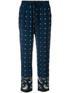 Red Valentino Printed Drawstring Trousers - Blue