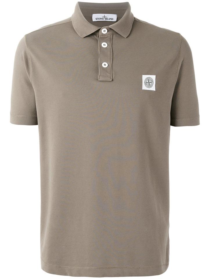 Stone Island - Logo Polo Shirt - Men - Cotton/spandex/elastane - Xxxl, Nude/neutrals, Cotton/spandex/elastane