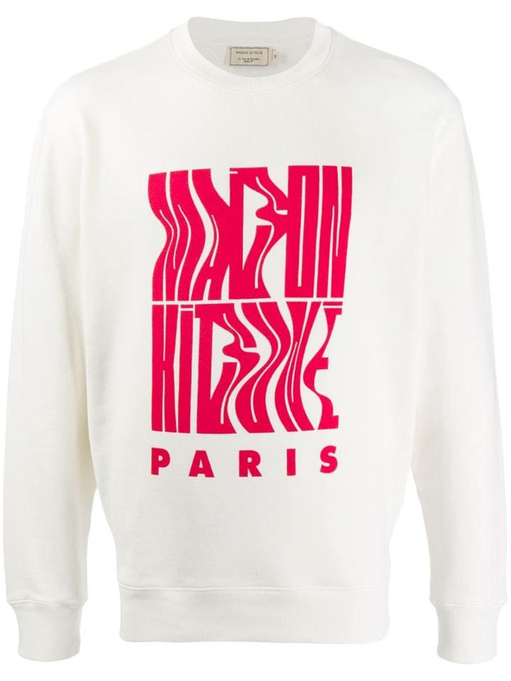 Maison Kitsuné Wavy Mk Sweatshirt - White
