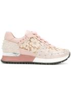Gianni Renzi Embroidered Low-top Sneakers - Pink & Purple