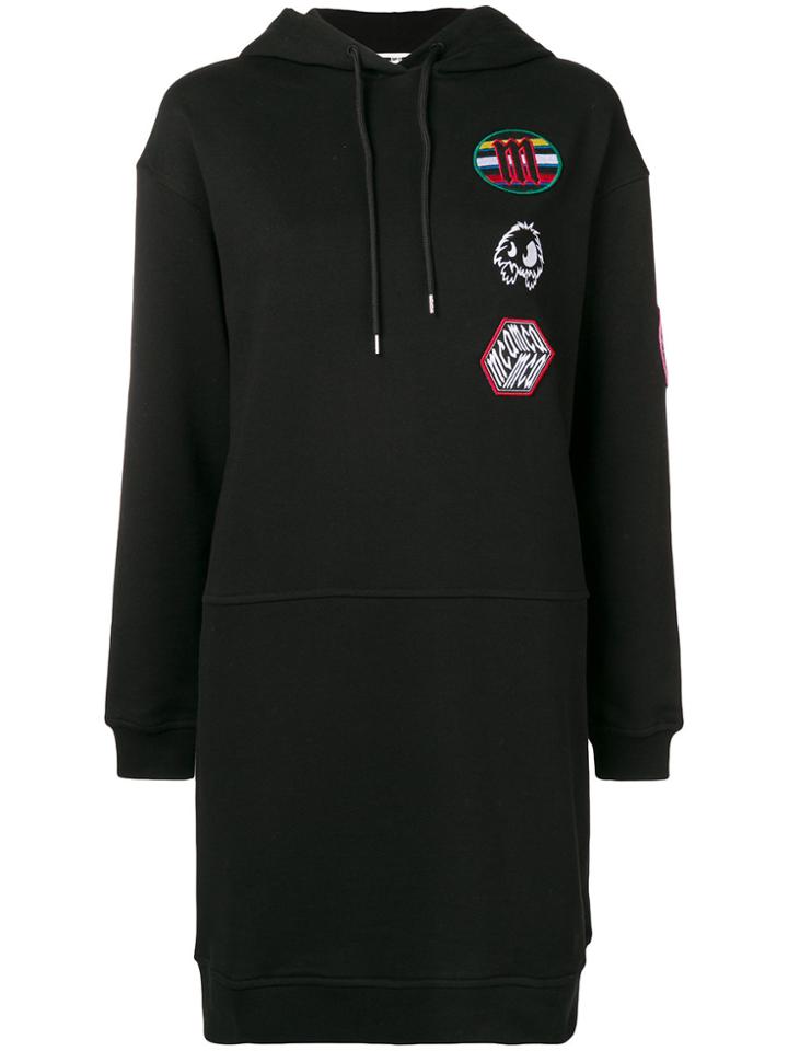 Mcq Alexander Mcqueen Appliqué Hoodie Dress - Black