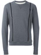 Maison Margiela Zip Detail Sweatshirt, Men's, Size: 50, Grey, Cotton