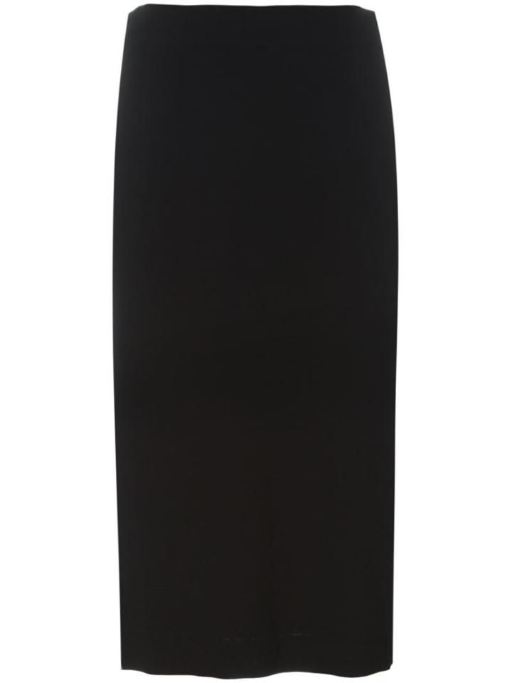 Erika Cavallini Side Slit Midi Skirt, Women's, Size: L, Black,