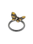 Bottega Veneta Butterfly Diagonal Ring - Metallic