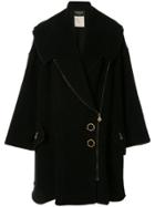 Chanel Pre-owned Long Sleeve Flare Coat - Black