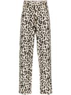 Eytys Benz Leopard Print Straight Leg Denim Trousers - Neutrals