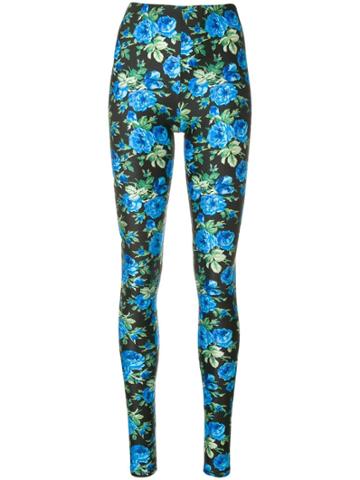 Melampo Floral Print Leggings - Blue