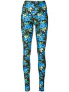 Melampo Floral Print Leggings - Blue