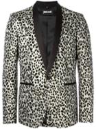Just Cavalli Leopard Print Blazer, Men's, Size: 50, Nude/neutrals, Wool/polyamide/polyester/viscose