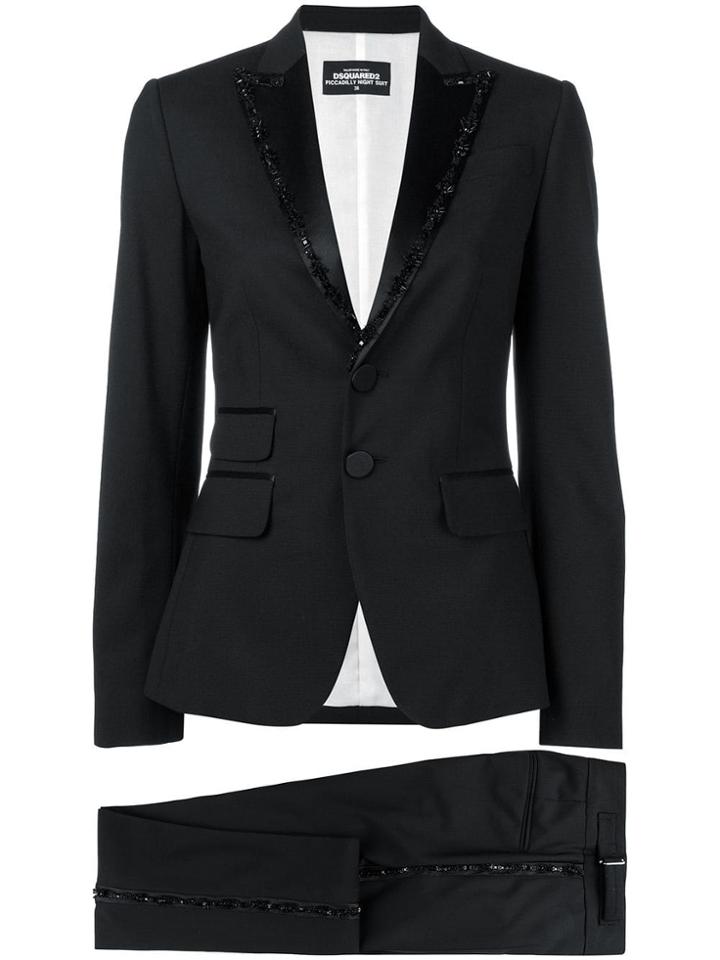 Dsquared2 Bead Embroidered Suit - Black