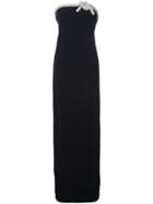 Oscar De La Renta Embellished Trim Gown - Black