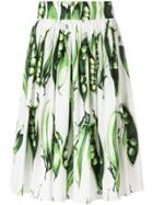Dolce & Gabbana Pea Print A-line Skirt - White