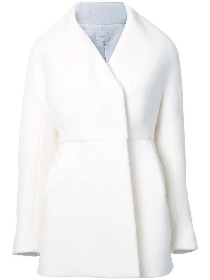 Delpozo V-neck Coat, Women's, Size: 38, White, Mohair/wool