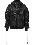 Mostly Heard Rarely Seen Boxy Camouflage Zip-up Hoodie - Black