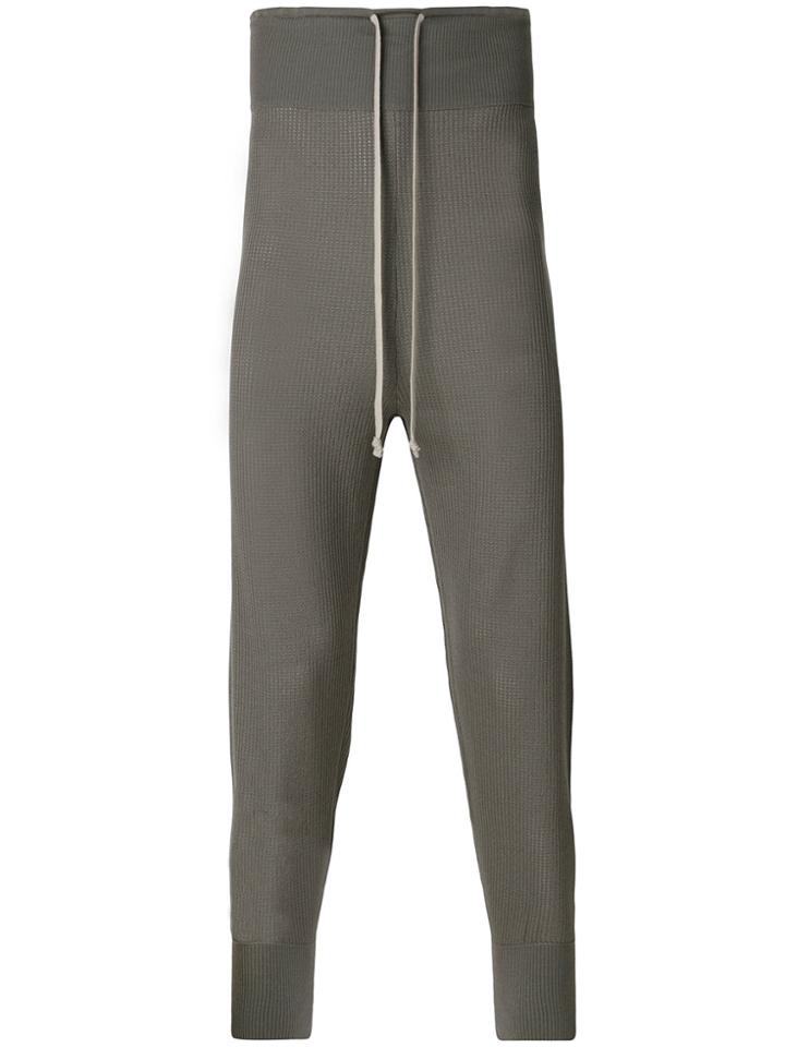 Rick Owens Drop Crotch Knitted Track Pants - Grey