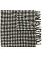 Gucci Embroidered Checked Scarf - Green