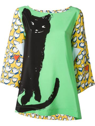 Tsumori Chisato Cat Print Blouse