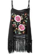 Twin-set Embroidered Fringed Cami Top