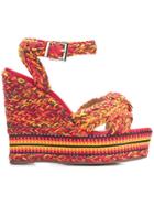 Schutz Braided Wedges - Red