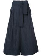 Adam Lippes Tie Waist Cropped Trousers - Blue