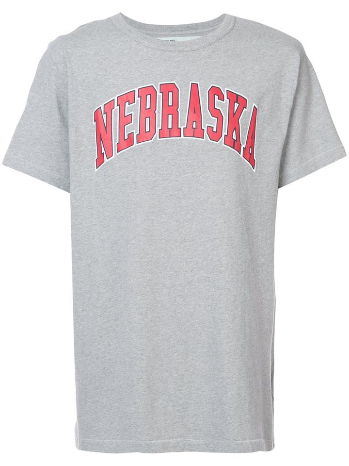 Off-white - Nebraska T-shirt - Men - Cotton - L, Grey, Cotton