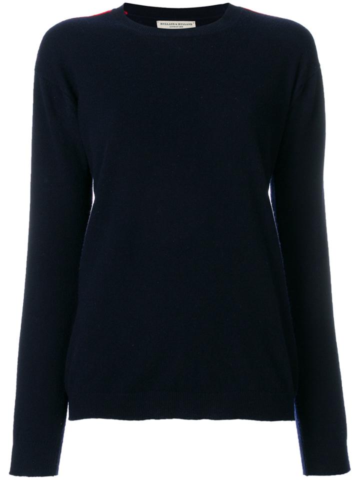 Holland & Holland Side Stripe Fitted Jumper - Blue