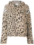 Laneus Leopard Print Hooded Sweater - Neutrals