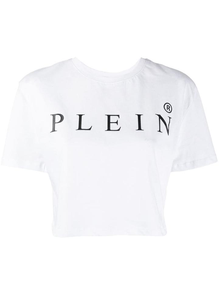 Philipp Plein Logo Print Cropped T-shirt - White