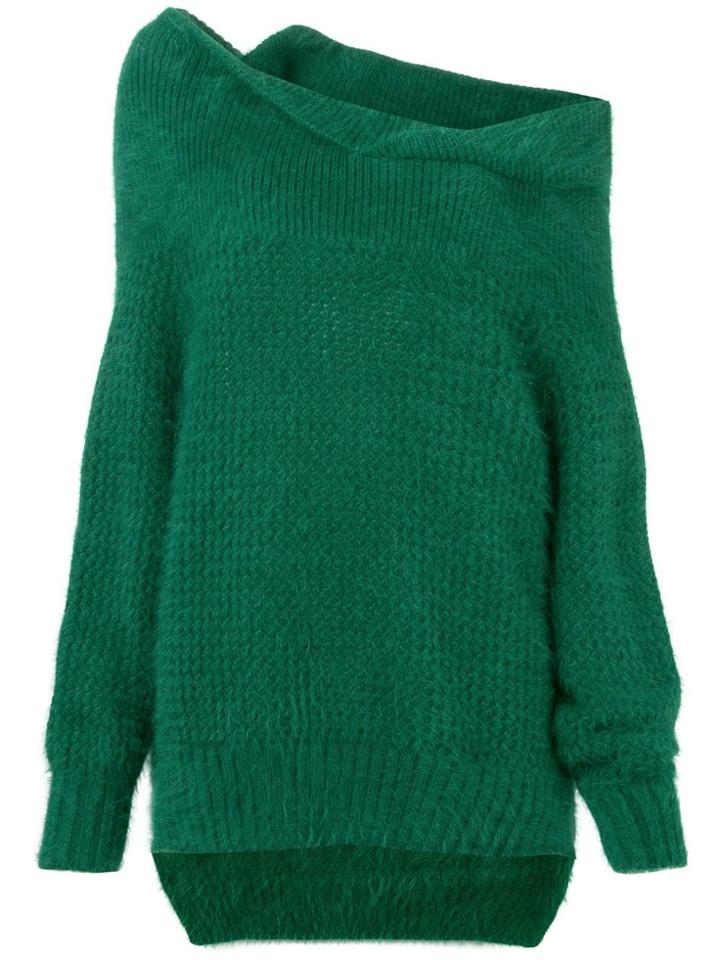 Roland Mouret One Shoulder Knit Sweater - Green