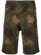 Off-white Logo Print Camouflage Shorts - Green