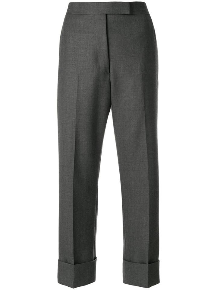 Thom Browne Menswear-rise Striped Wool Trouser - Grey