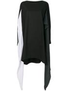 Mm6 Maison Margiela Asymmetric Stripe Panel Sweater Dress - Black