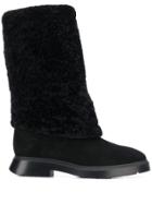 Stuart Weitzman Furry Ankle Boots - Black