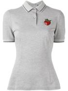 Dolce & Gabbana Sequin Strawberry Patch Polo Shirt - Grey