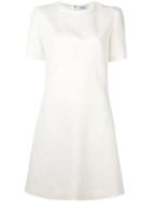 Courrèges Crossover Stitching Dress, Women's, Size: 36, White, Polyester/viscose/wool