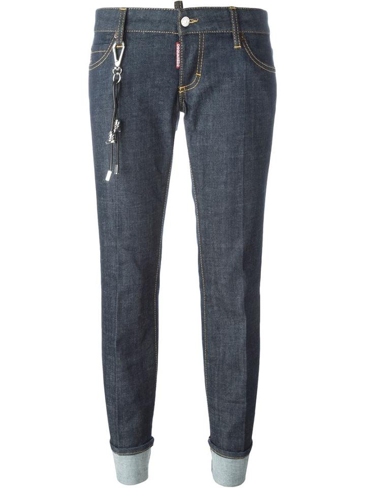 Dsquared2 Sexy Flared Jeans, Women's, Size: 38, Blue, Cotton/spandex/elastane/calf Leather
