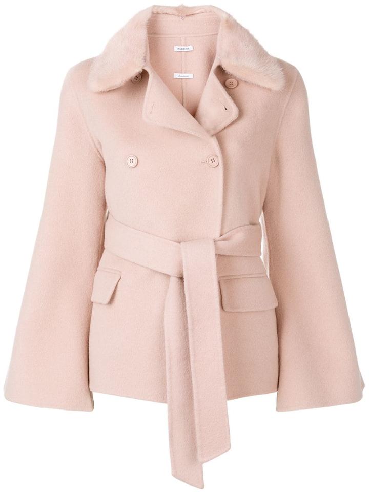 P.a.r.o.s.h. Double-breasted Belted Coat - Pink