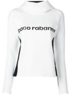 Paco Rabanne Logo Print Sweatshirt, Women's, Size: 36, White, Polyamide/spandex/elastane