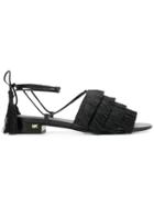 Michael Michael Kors Gallagher Fringed Sandals - Black