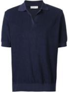 Melindagloss Terry Cloth Polo Shirt, Men's, Size: L, Blue, Cotton
